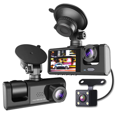 HD Triple View Dash Cam with G-Sensor
