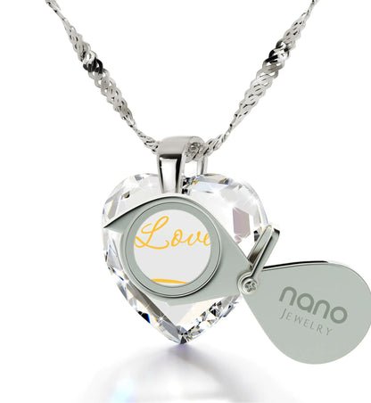 Eternal Love Gold-Inscribed Heart Pendant Necklace