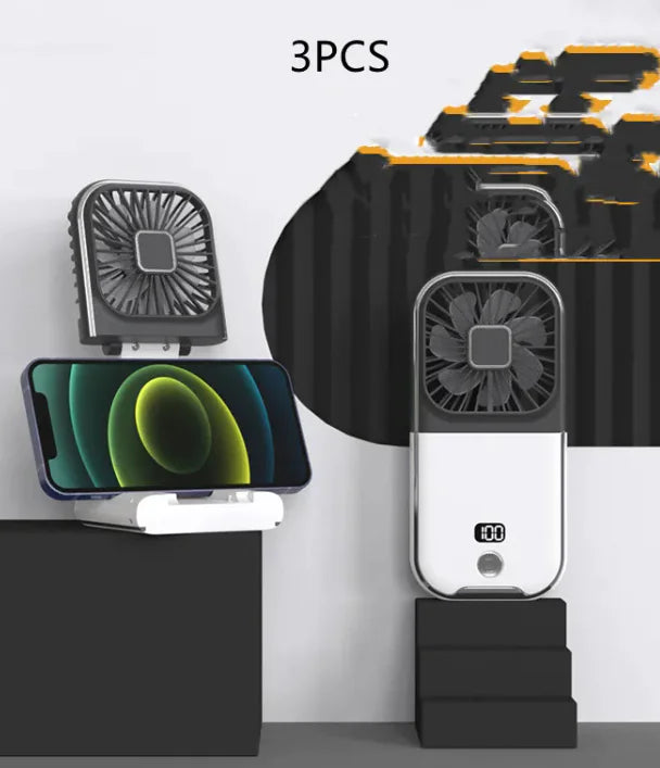Compact Dual-Mode Travel Fan, USB Charged