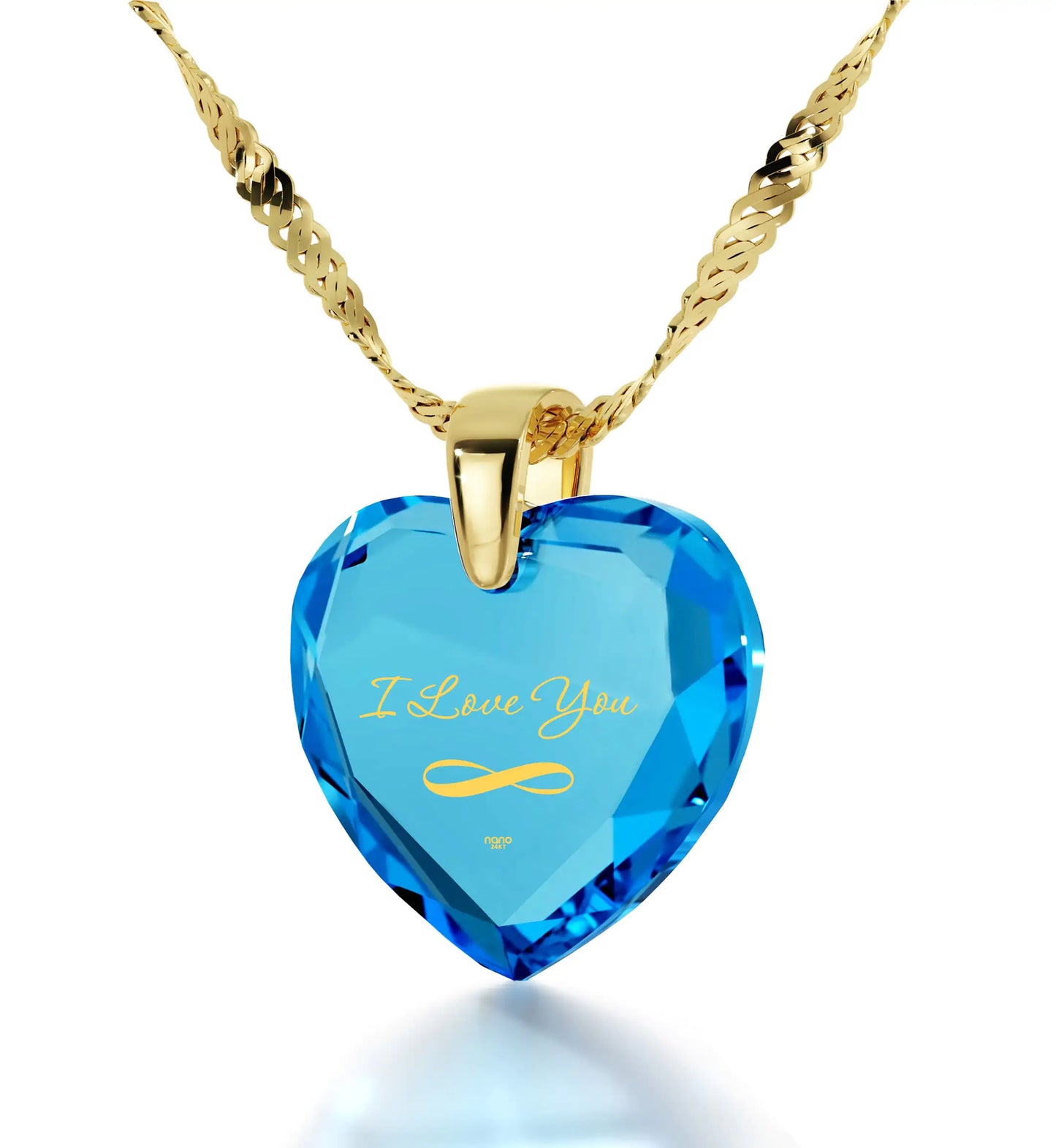 24k Gold Infinity Heart Love Pendant Necklace
