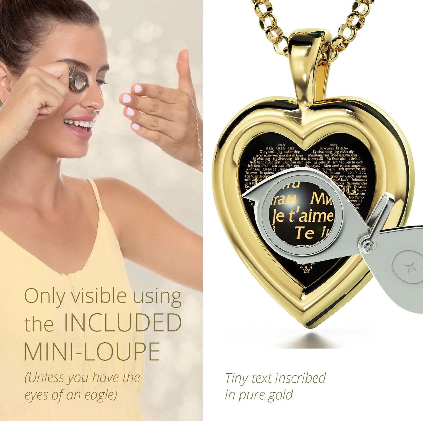 Multilingual Love Heart Jewelry Set