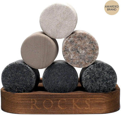 Elite Whiskey Stones &amp; Twist Glass Set