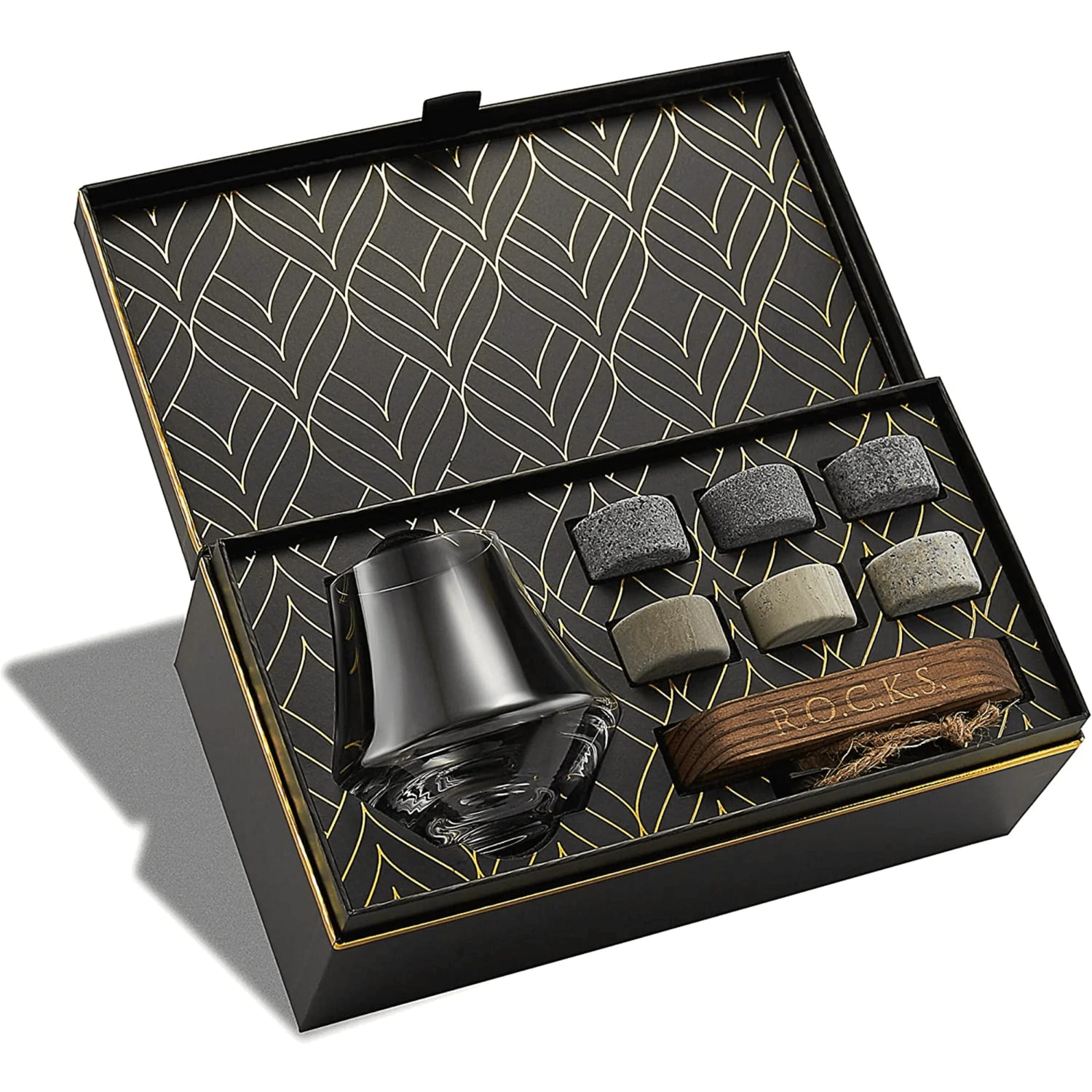 Elite Whiskey Enjoyment Set - Stones &amp; Crystal Glass