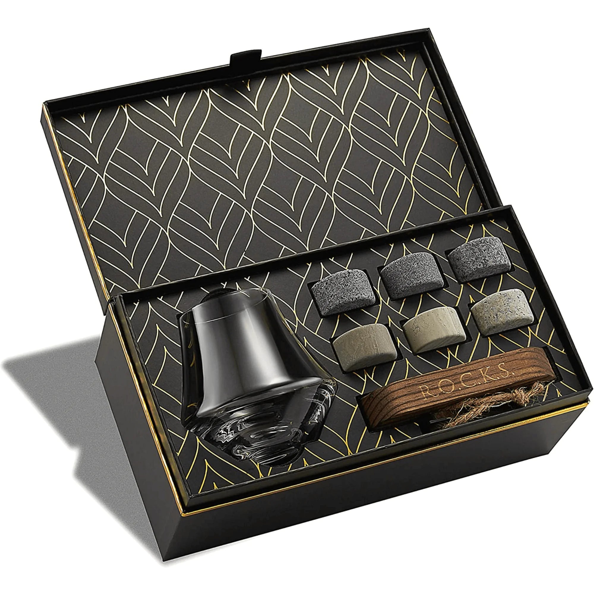 Elite Whiskey Enjoyment Set - Stones &amp; Crystal Glass
