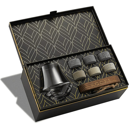 Elite Whiskey Enjoyment Set - Stones &amp; Crystal Glass