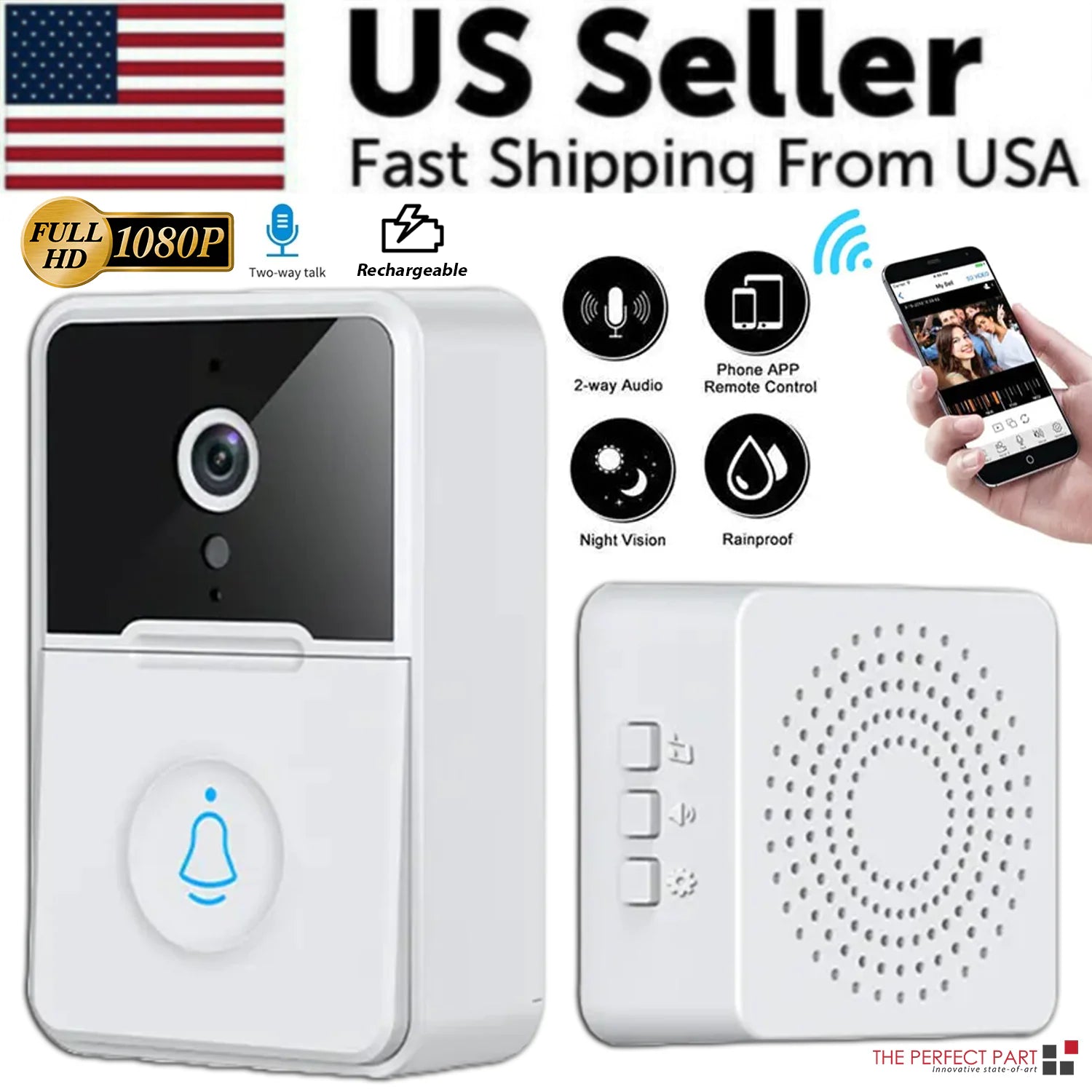 Smart WiFi Video Doorbell with Intercom