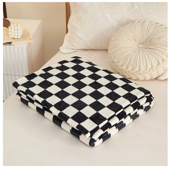 Cozy Blue Plaid Flannel Throw