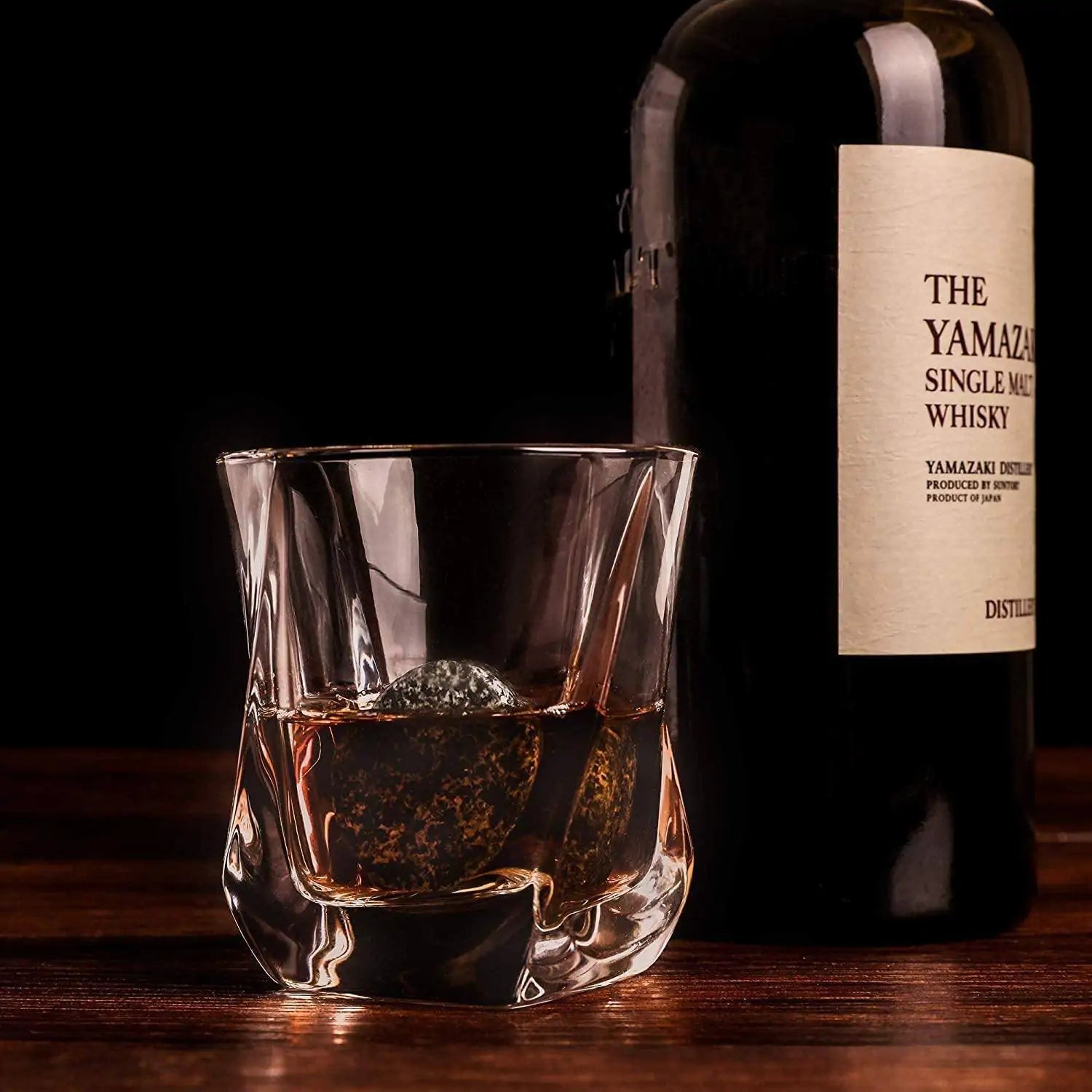 Elite Whiskey Stones &amp; Twist Glass Set