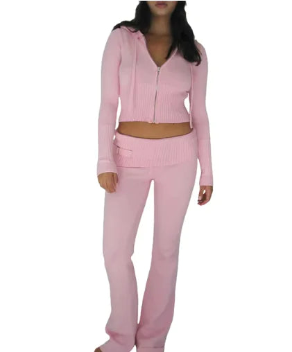 Stylish Hooded Knit Ensemble