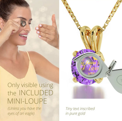 Golden Embrace Multilingual Love Pendant