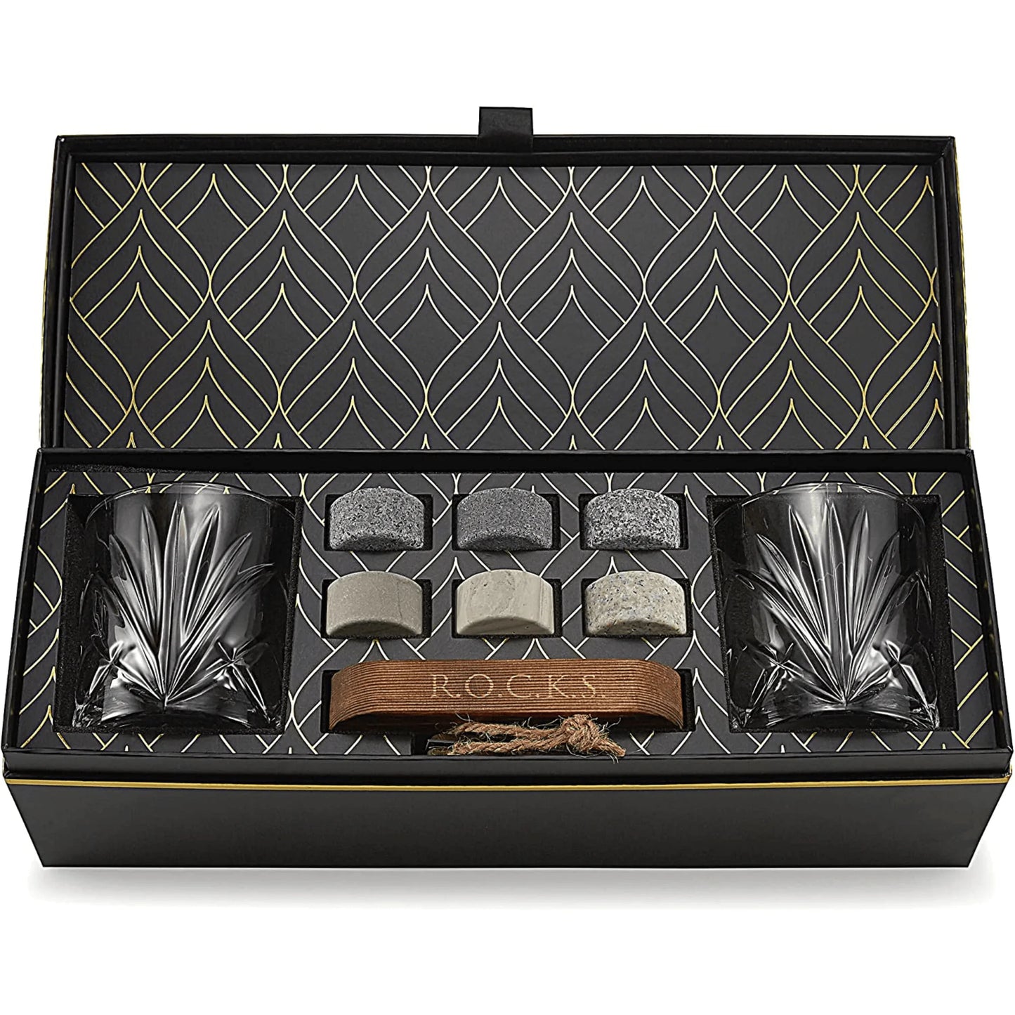 Whiskey Master's Set - Stones & Palm Glass