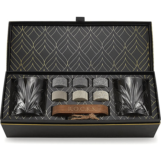 Whiskey Master's Set - Stones & Palm Glass