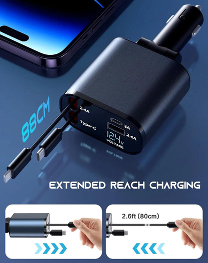 SpeedCharge 120W 4-in-1 Car Charger