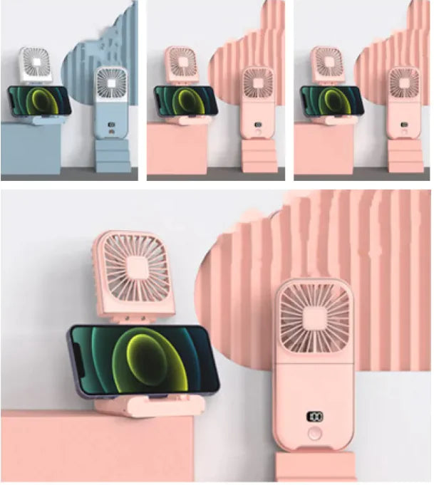 Compact Dual-Mode Travel Fan, USB Charged