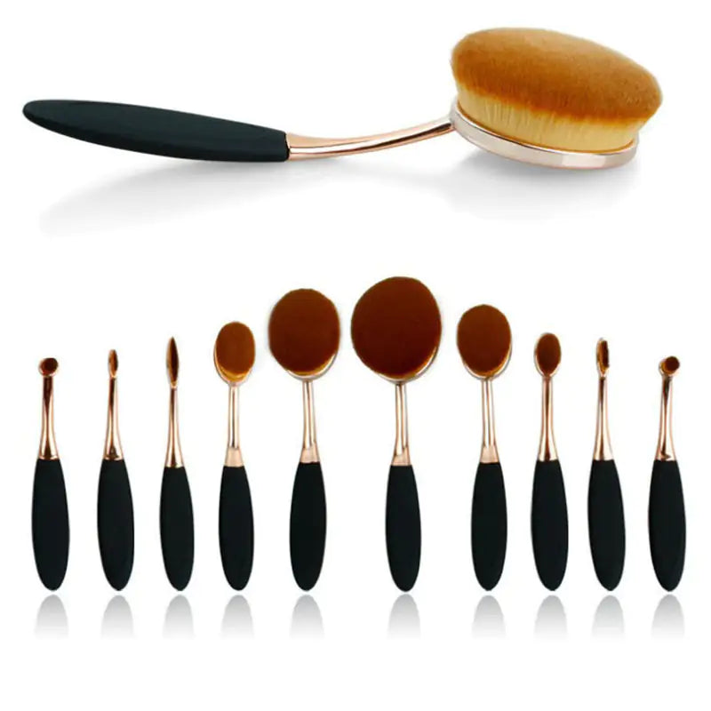 Oval Pro 10-Piece Makeup Brush Set