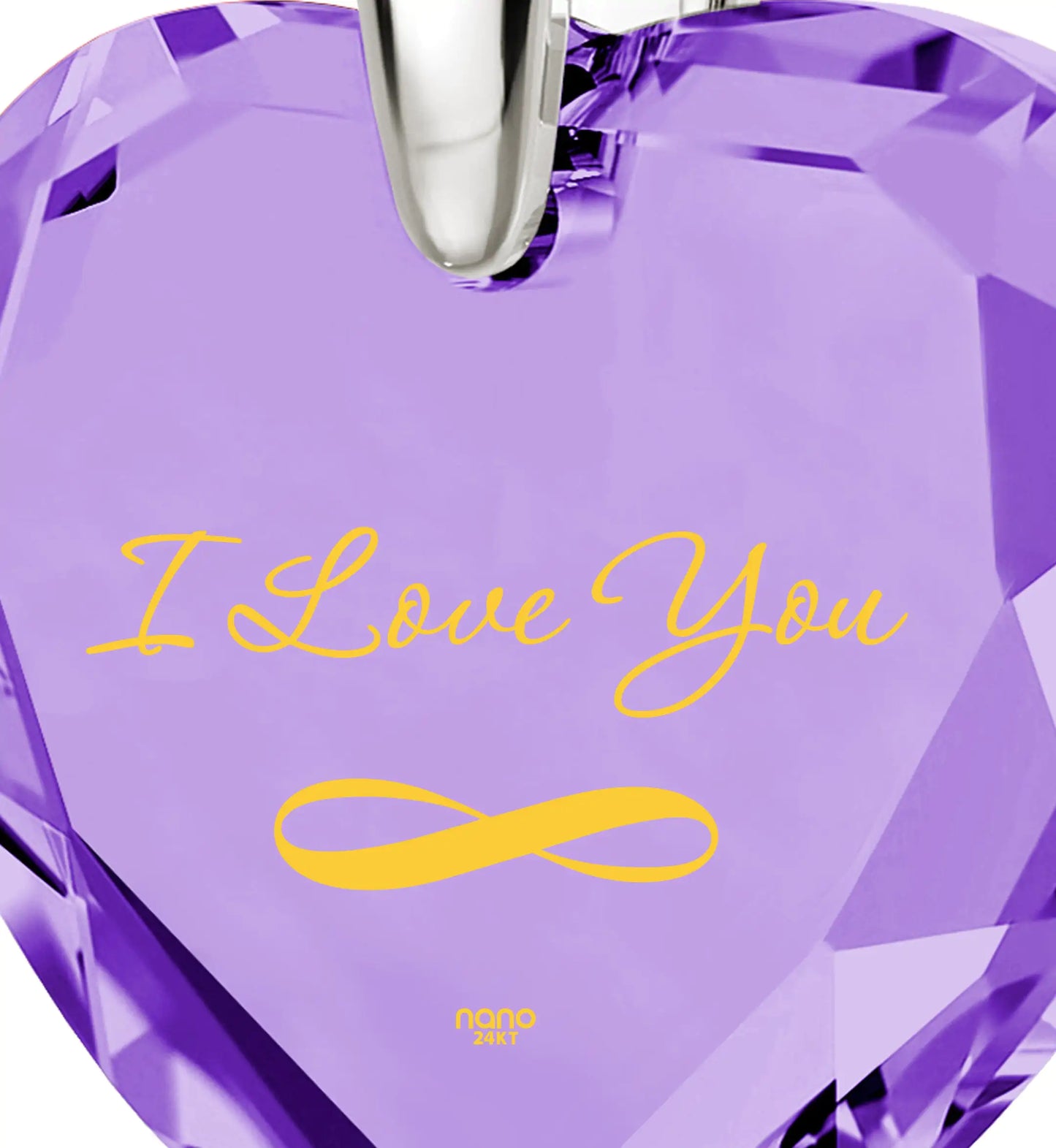 Eternal Love Gold-Inscribed Heart Pendant Necklace