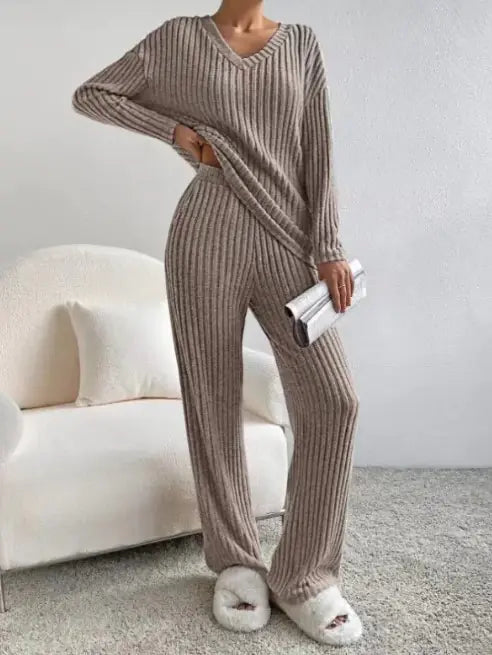 Autumn Rib Knit Loungewear Duo