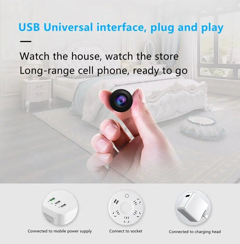 4K Mini Spy Camera WiFi Hidden HD DIY Nanny Cam
