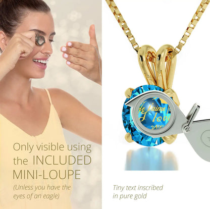 Golden Embrace Multilingual Love Pendant
