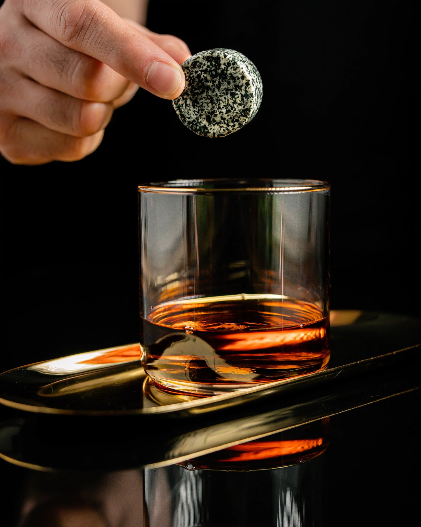 Elite Whiskey Stones & Twist Glass Set