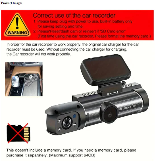DualView 360° Car Dash Cam