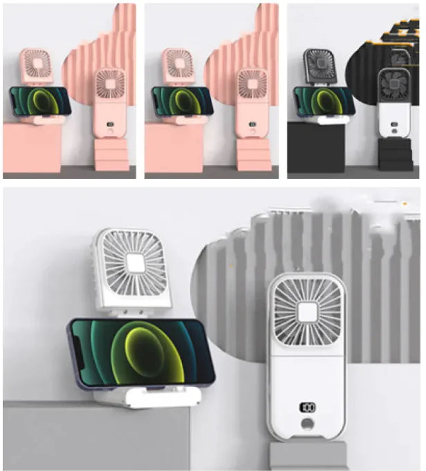 Compact Dual-Mode Travel Fan, USB Charged