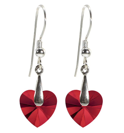 Multilingual Love Necklace and Crystal Heart Earrings Set