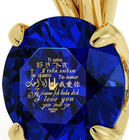 24k Gold Multi-Lingual Love Pendant Necklace