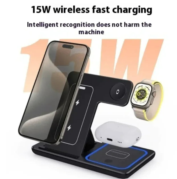 15W Tri-Device Fast Wireless Charging Hub