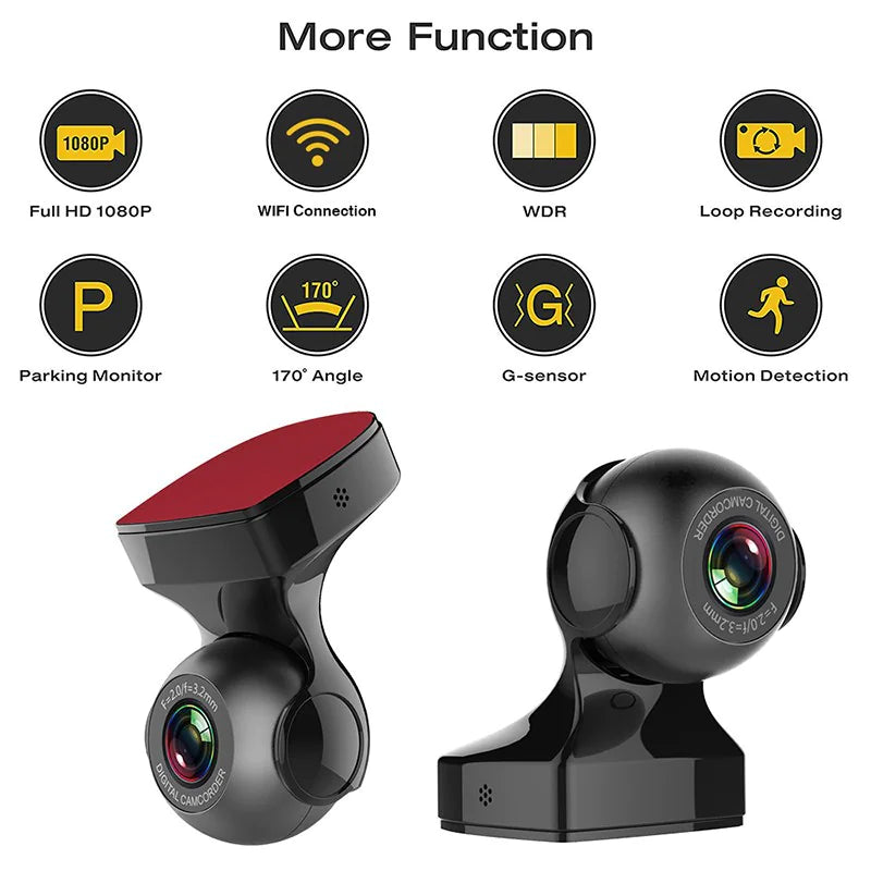 170° HD WiFi Dash Cam Car DVR Recorder with G-Sensor