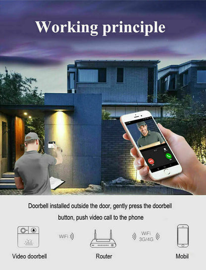 HD 1080P WiFi Ring Doorbell with Security Camera