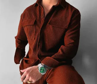 Modern Men's Long Sleeve Lapel Shirt