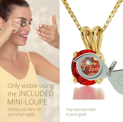 Golden Embrace Multilingual Love Pendant