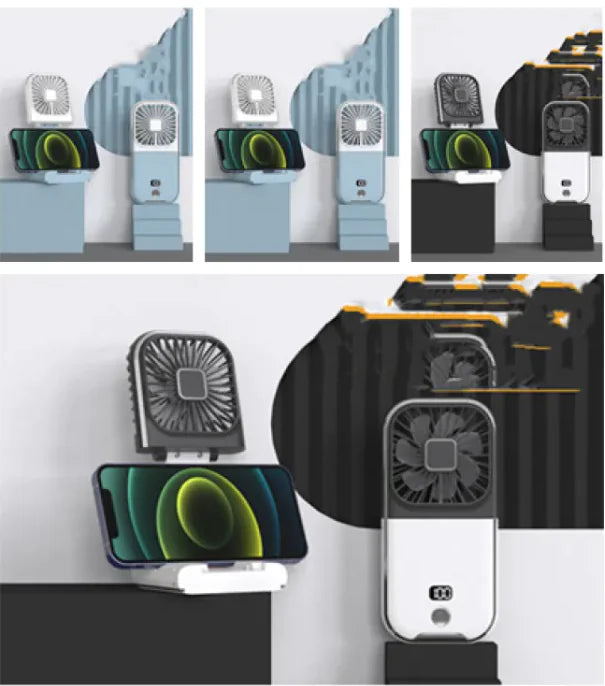 Compact Dual-Mode Travel Fan, USB Charged