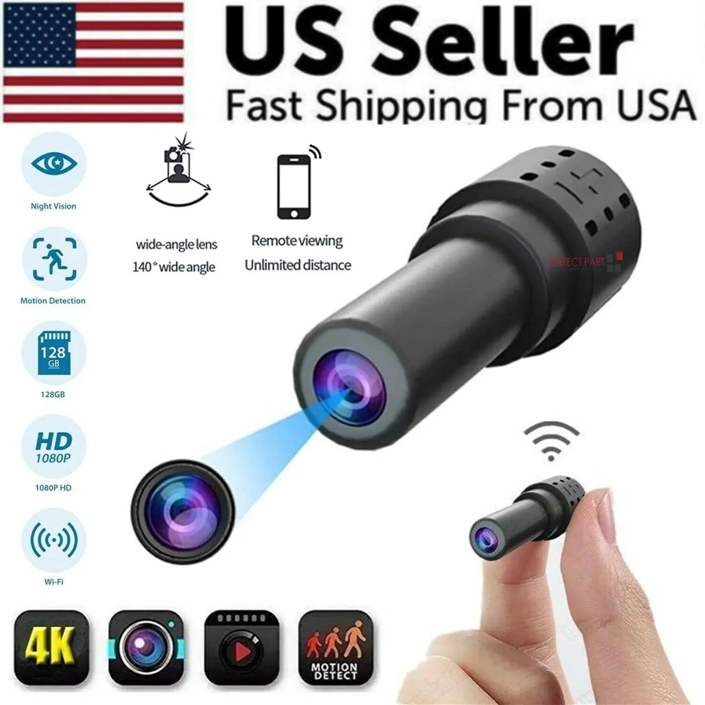 4K Mini Spy Camera WiFi Hidden HD DIY Nanny Cam