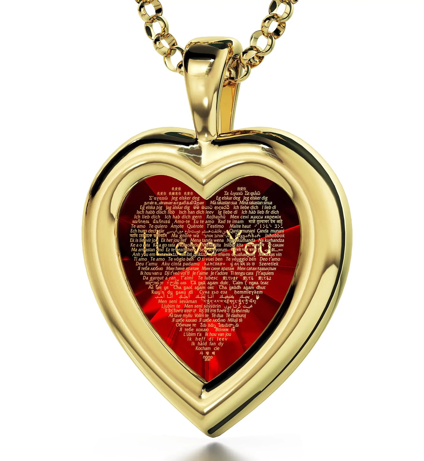 Multilingual Love Heart Jewelry Set
