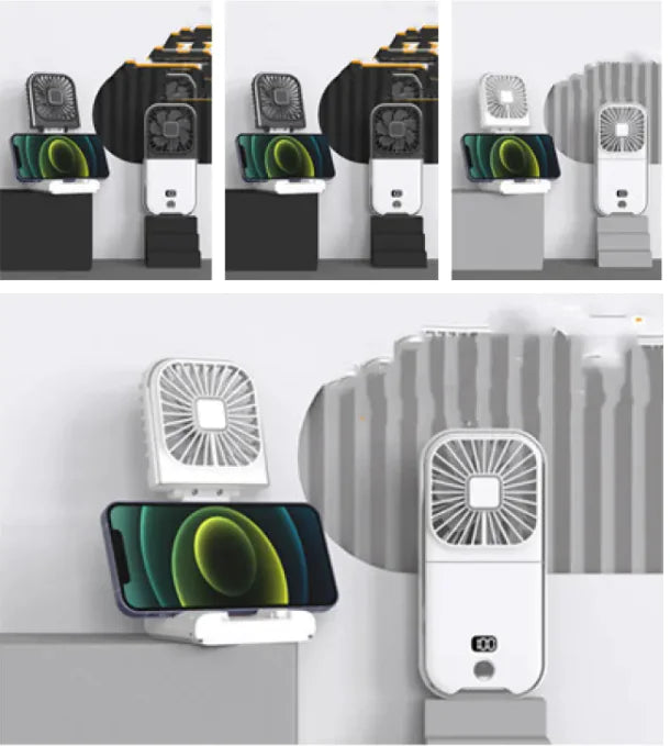 Compact Dual-Mode Travel Fan, USB Charged