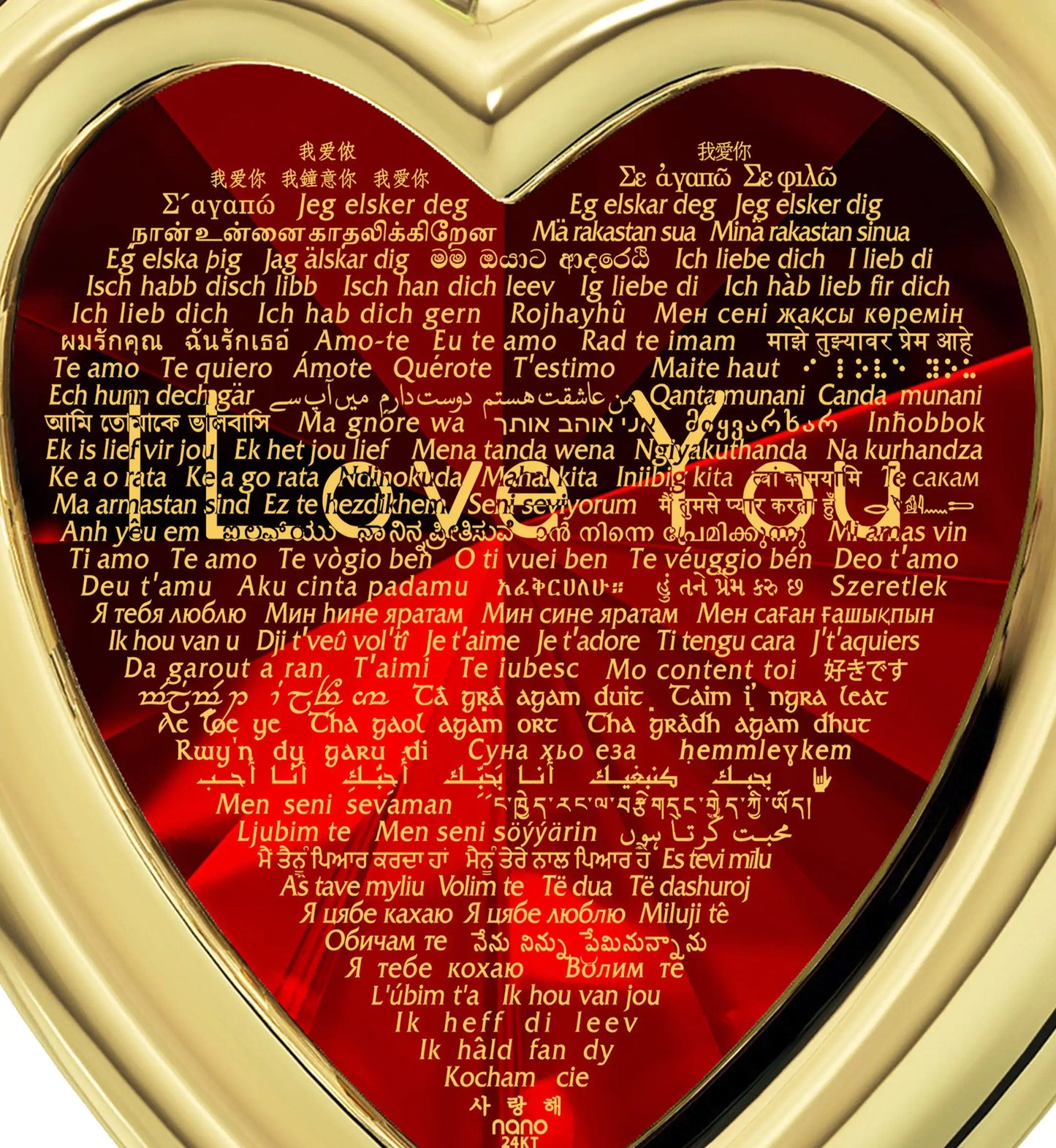 Multilingual Love Heart Jewelry Set