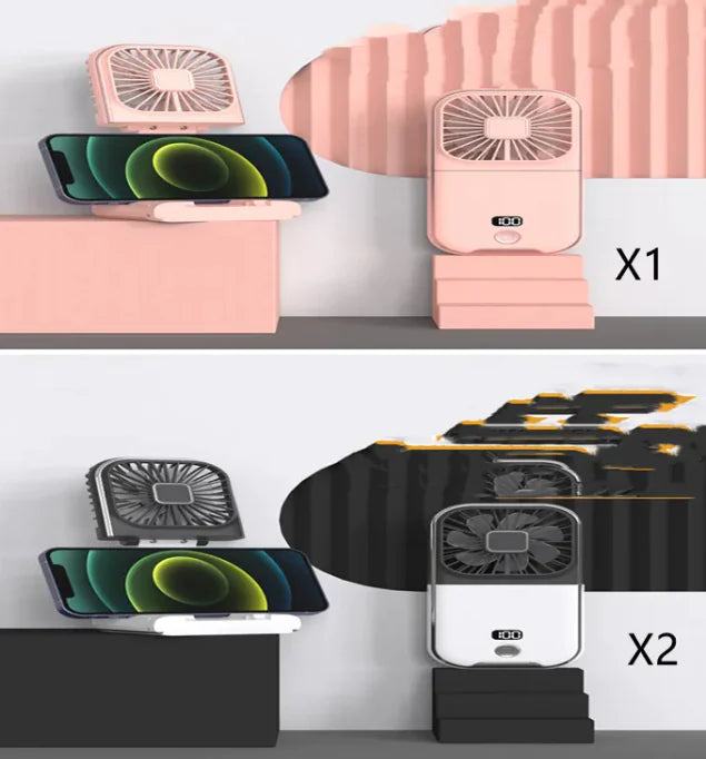 Compact Dual-Mode Travel Fan, USB Charged