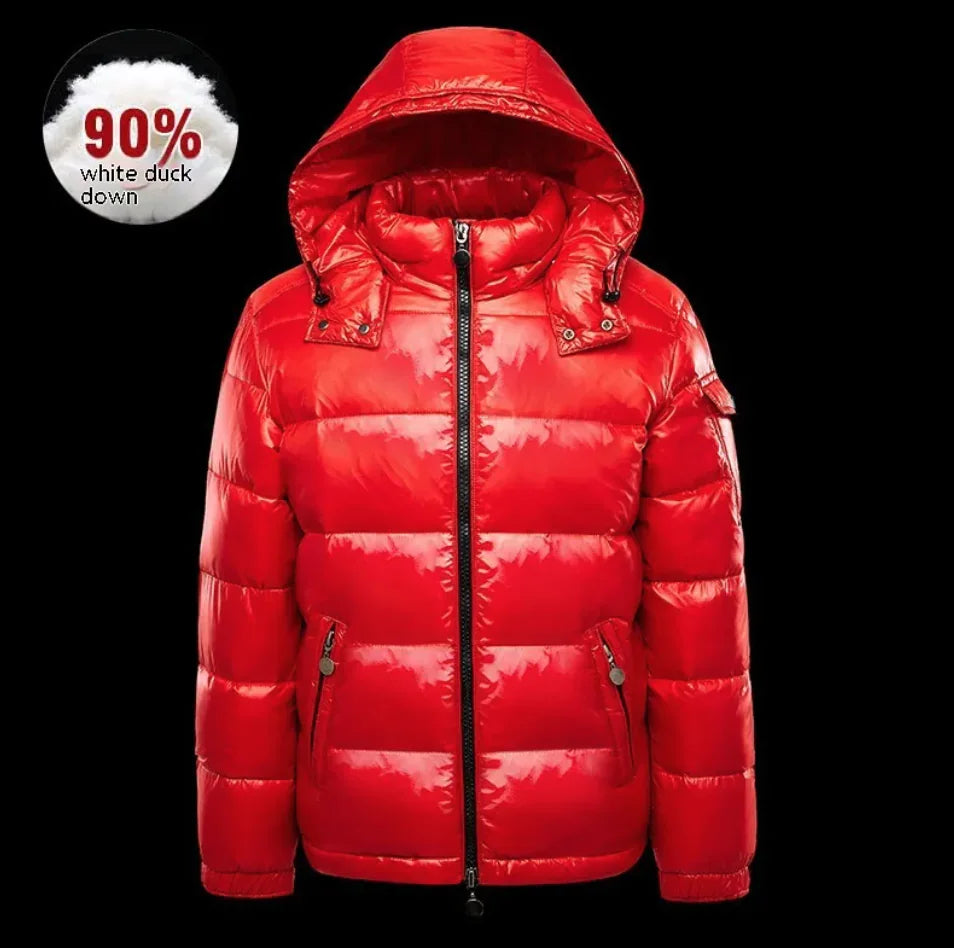 Glossy Black Twin Down Jackets