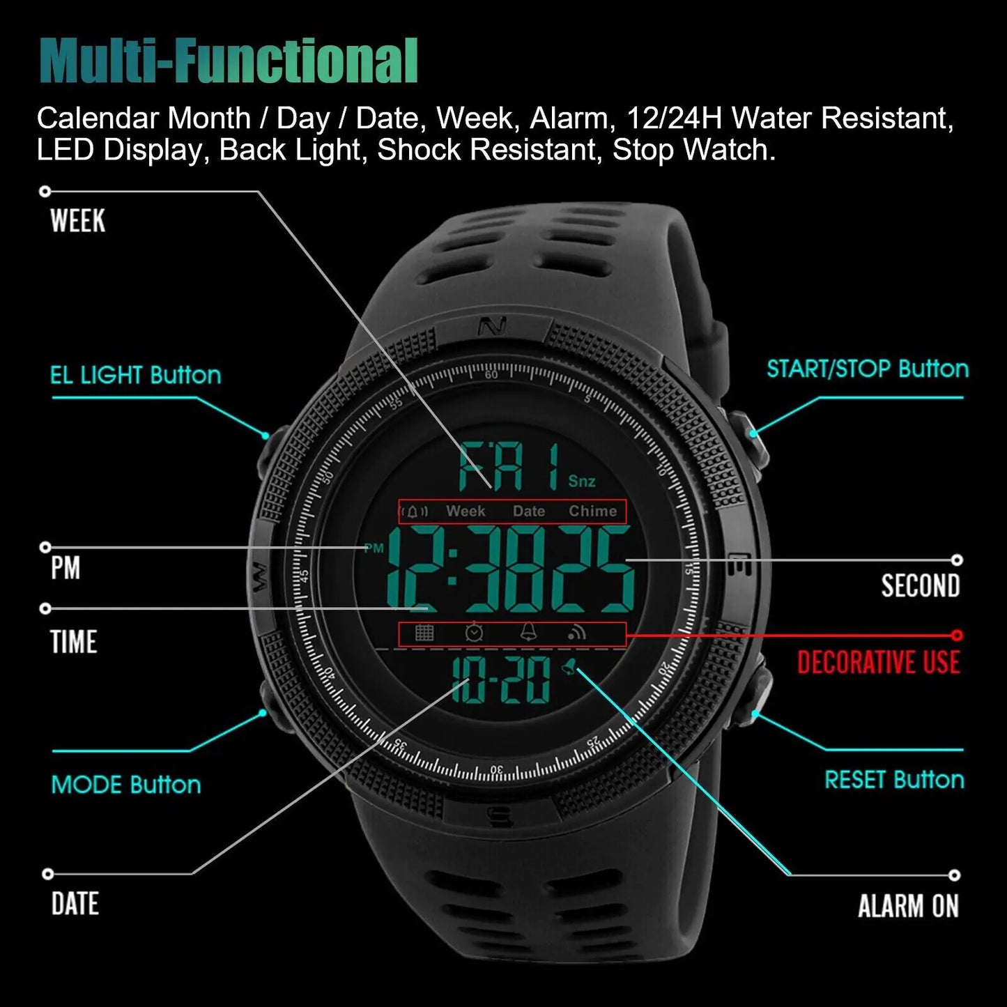 SKMEI Tactical Military Quartz Watch - Waterproof Analog