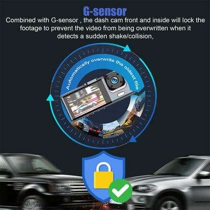 HD Triple View Dash Cam with G-Sensor