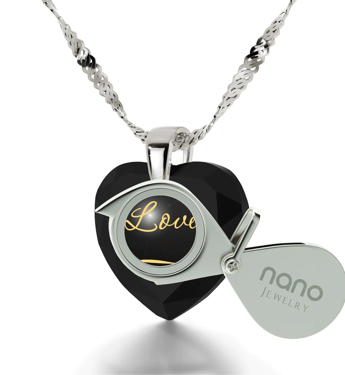 Eternal Love Gold-Inscribed Heart Pendant Necklace