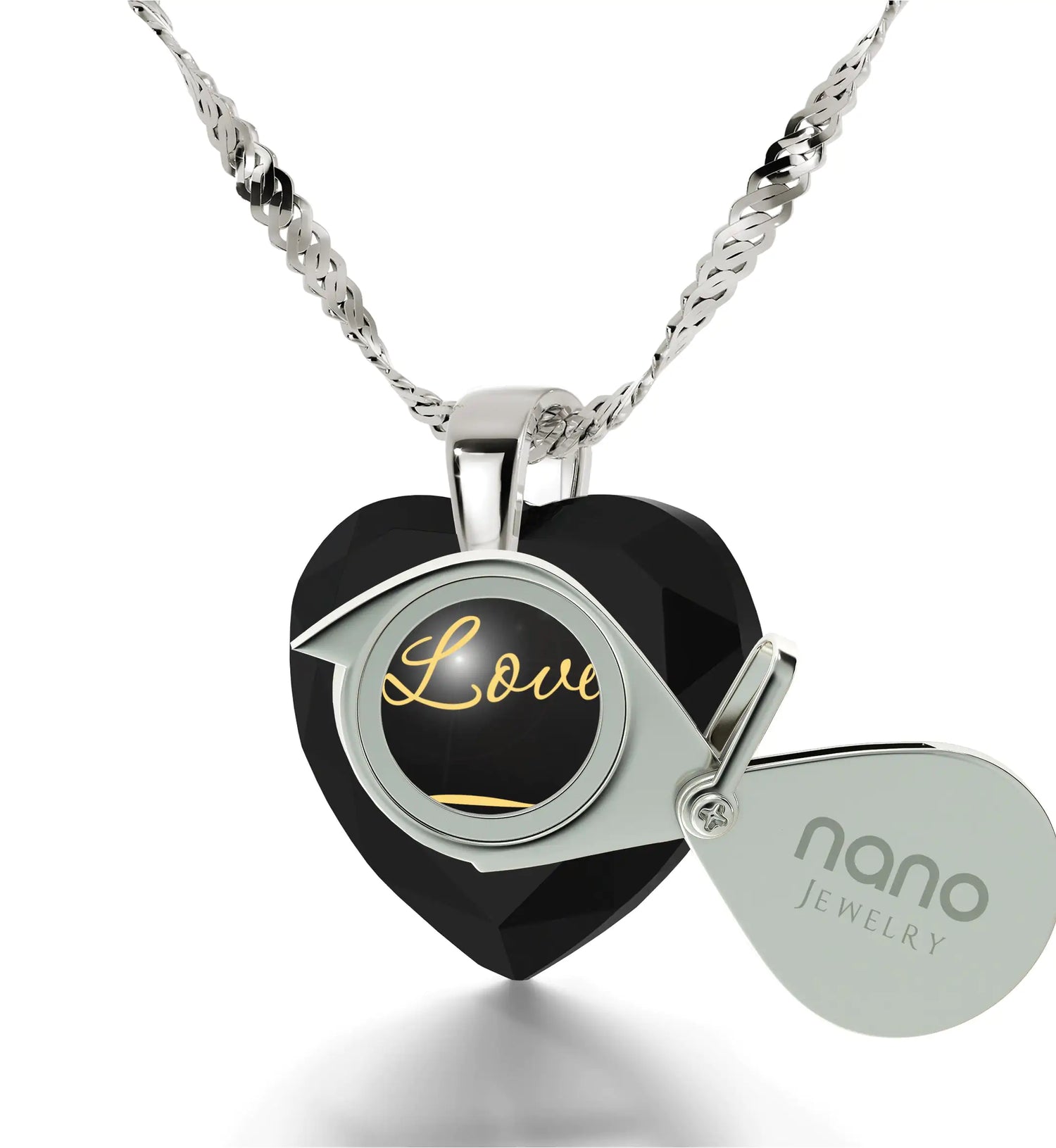 Eternal Love Gold-Inscribed Heart Pendant Necklace