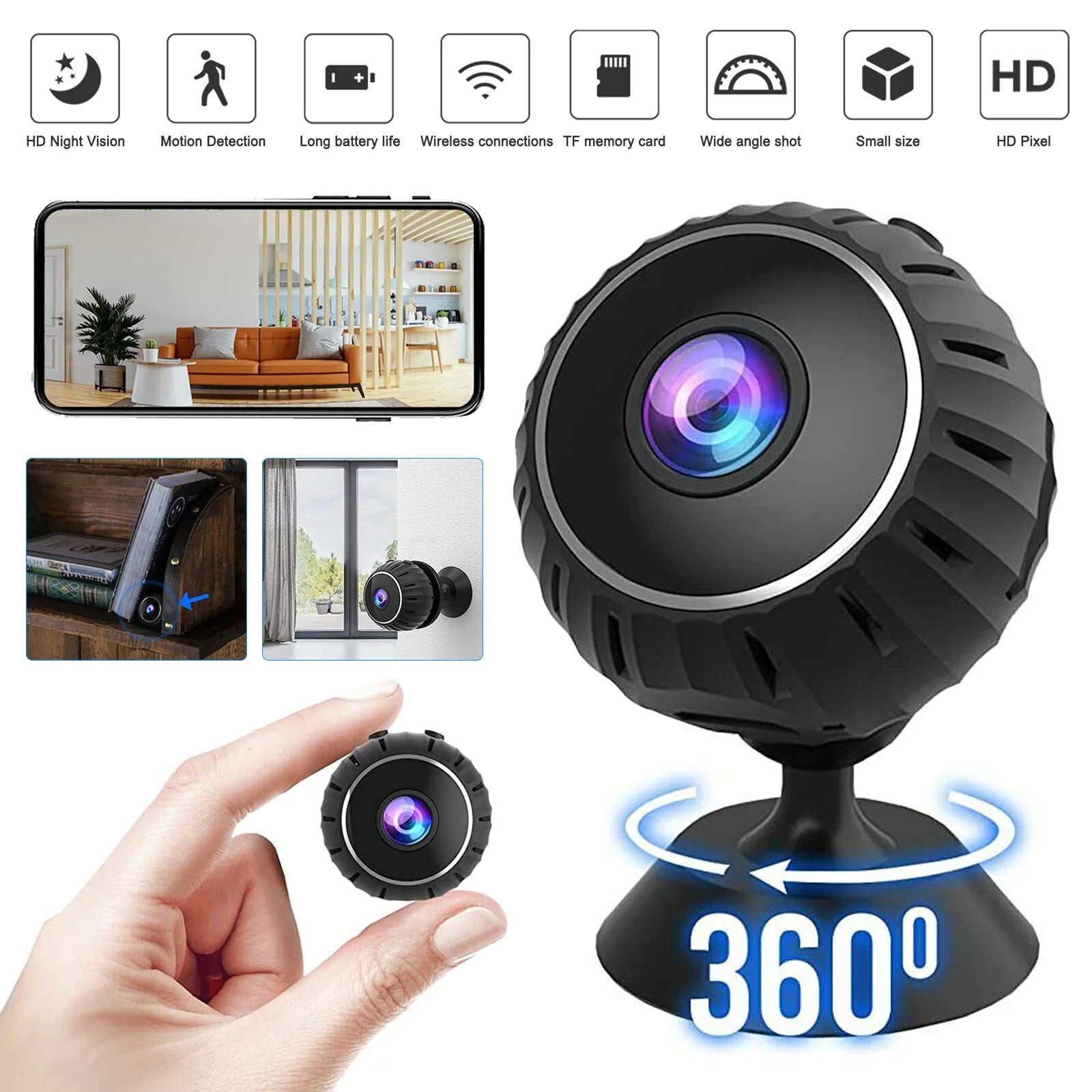 Compact Wireless Nanny Cam HD 1080P DVR