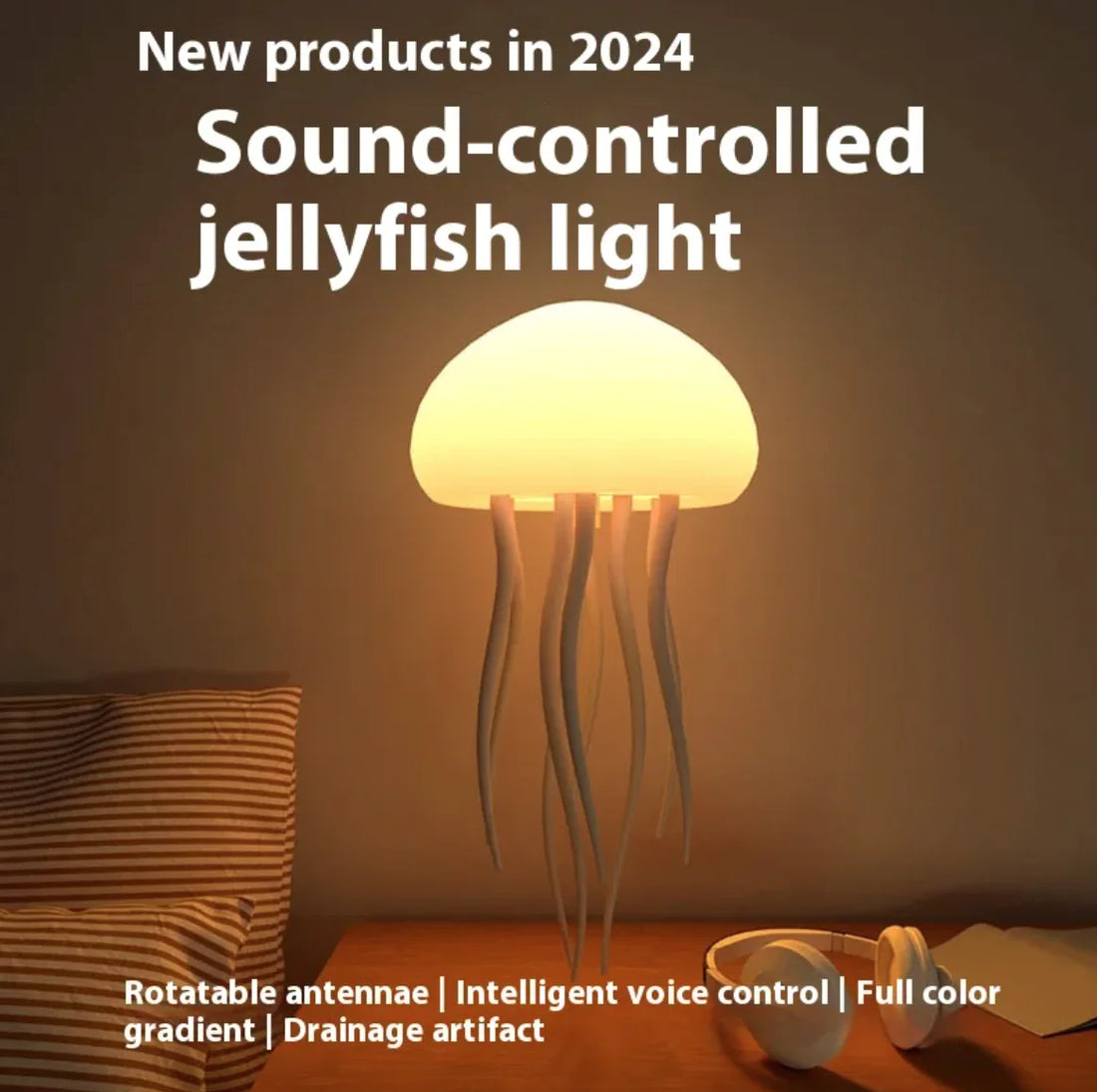 Jellyfish Mood Lamp LED Jellyfish Night Light Portable Jellyfish Lamp Smart Table Lamp for Bedside Desk