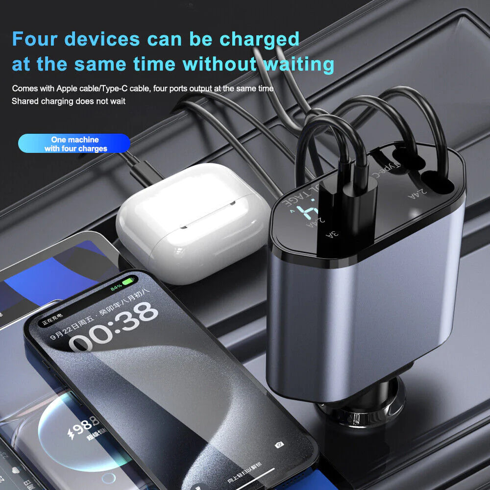 SpeedCharge 120W 4-in-1 Car Charger