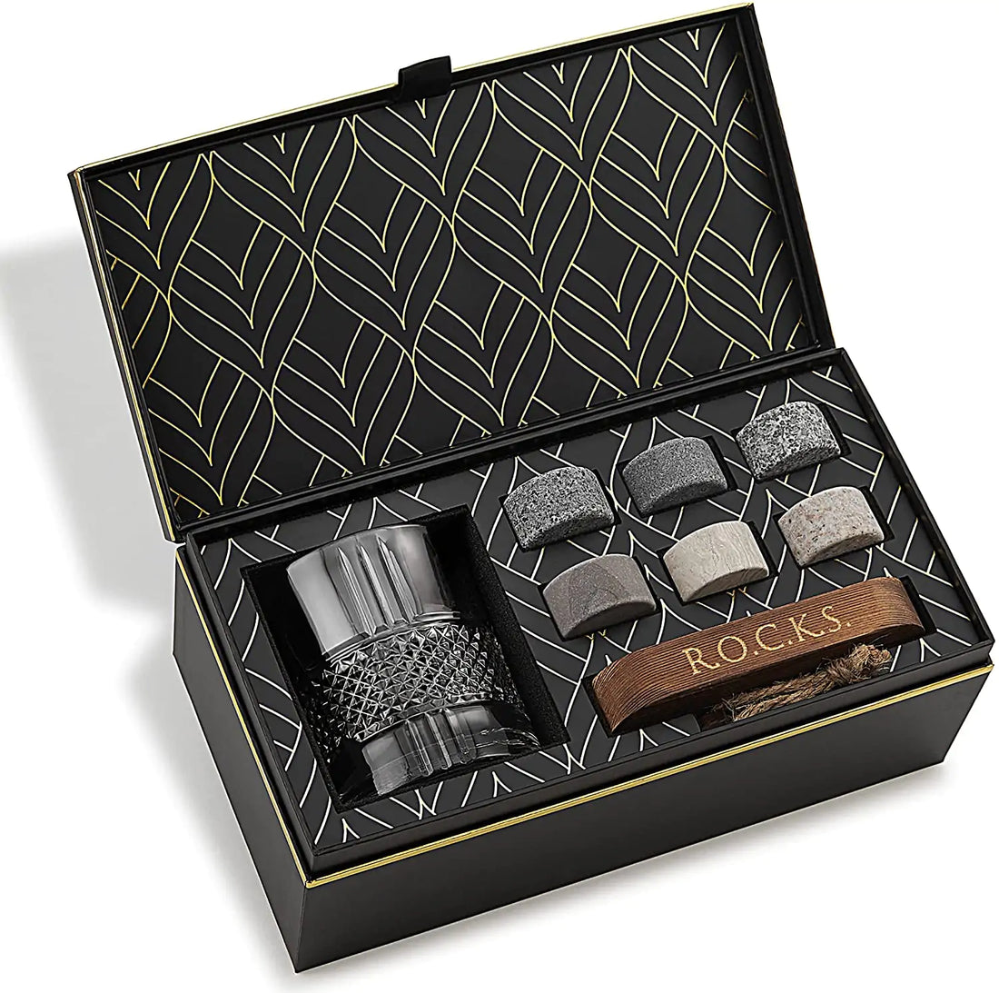 Elite Whiskey Essentials - Stones &amp; Crystal Glass