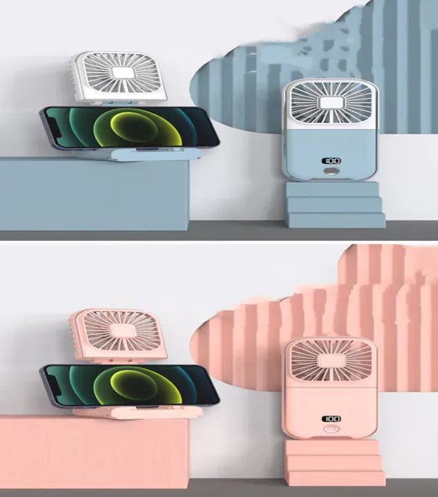 Compact Dual-Mode Travel Fan, USB Charged