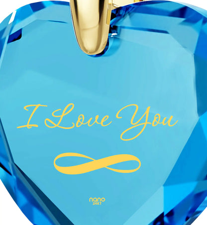 24k Gold Infinity Heart Love Pendant Necklace